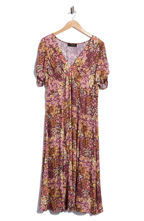 Floral V-Neck Midi Dress