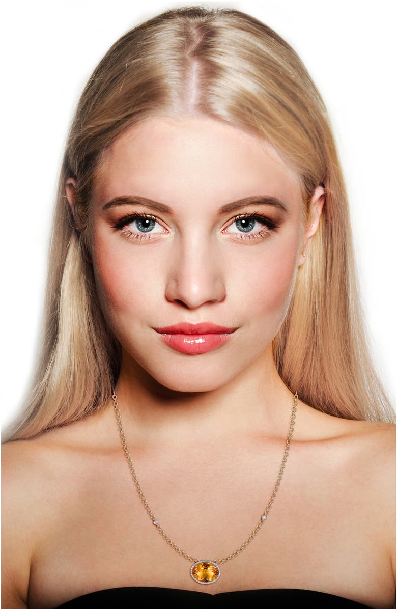 Kahn High Jewelry Citrine Necklace with Diamonds, Alternate, color, Cirtine Orange