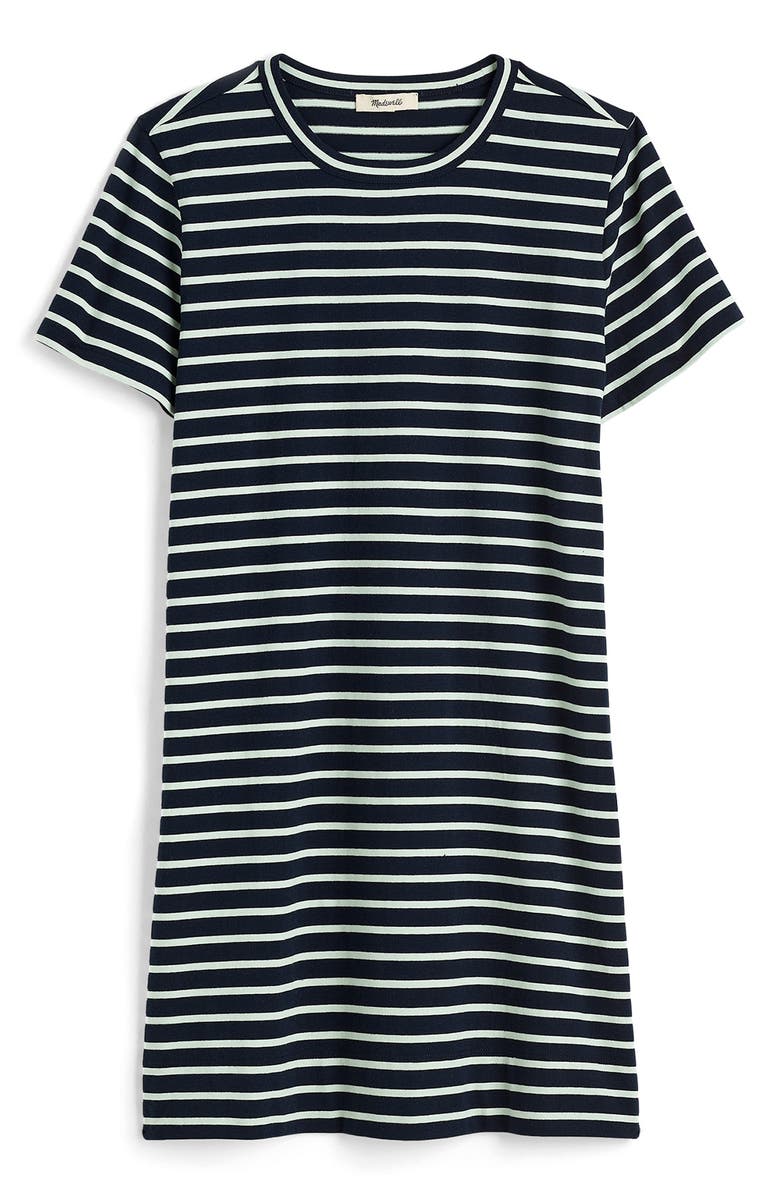 Madewell Stripe T-Shirt Minidress, Alternate, color, Dark Navy