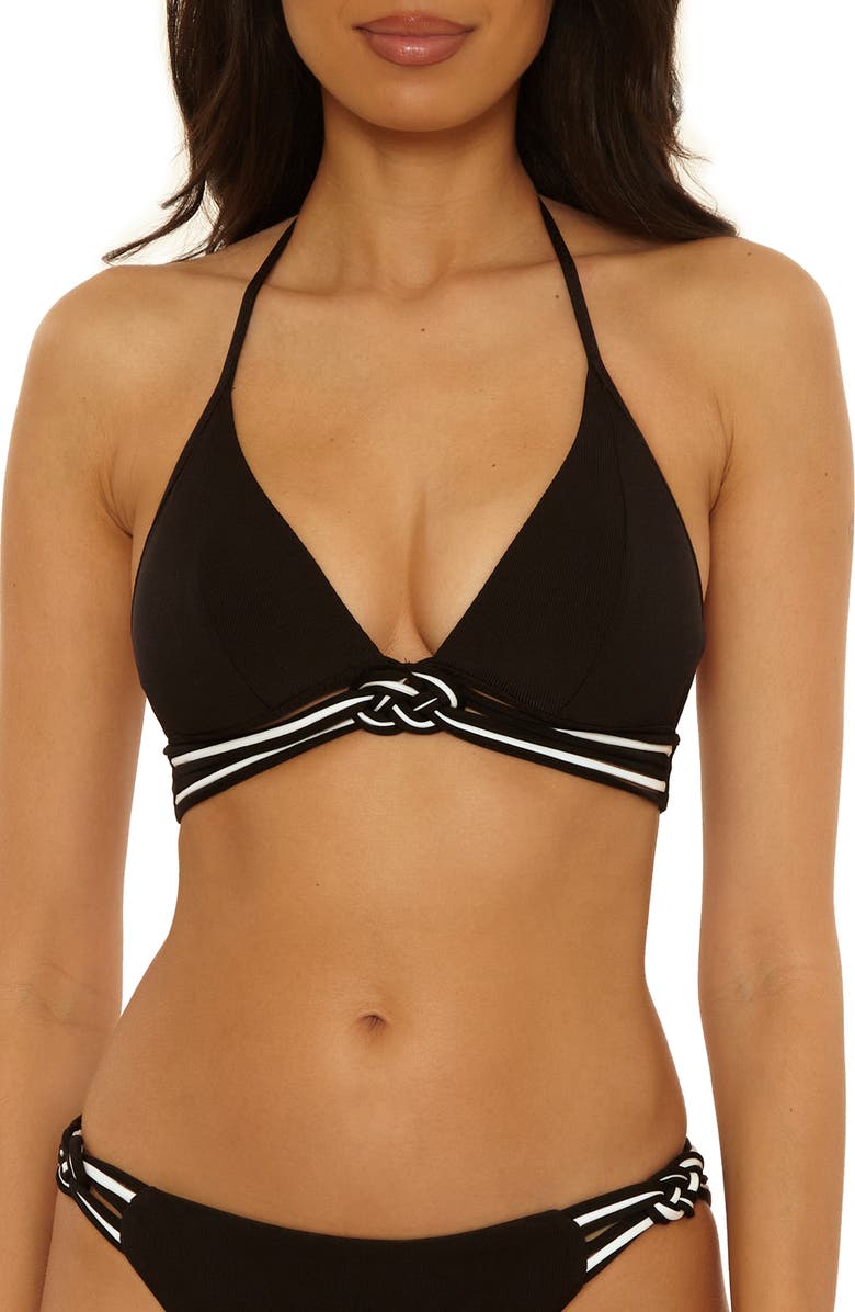 Trina Turk Triumph Triangle Bikini Top, Main, color, Black