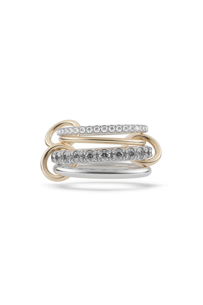 Arla Linked Diamond Rings, Main, color, SILVER