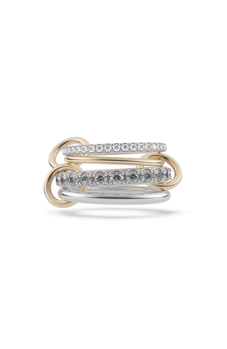 Spinelli Kilcollin Arla Linked Diamond Rings, Main, color, Silver