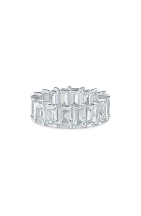 Emerald-Cut Cubic Zirconia Eternity Band
