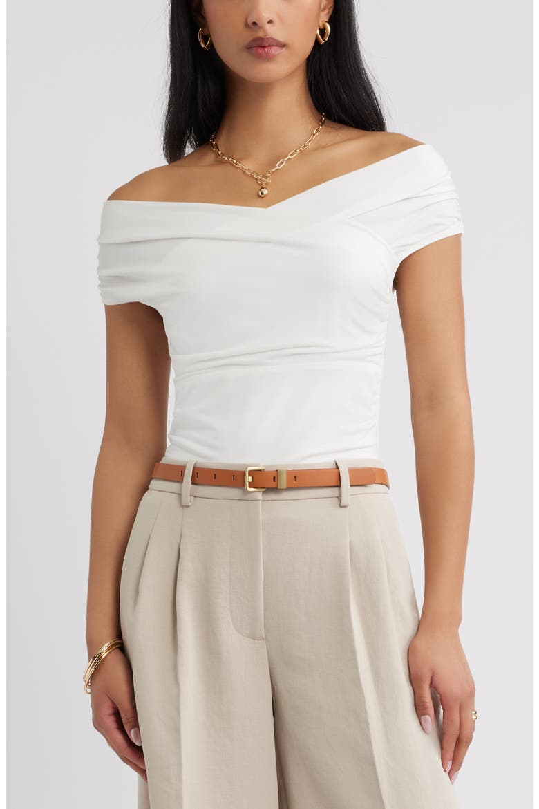 Crossover Off the Shoulder Top, Main, color, IVORY
