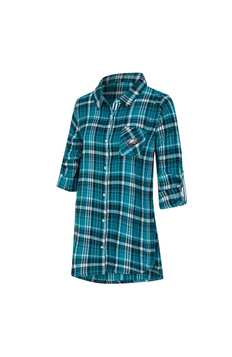 CONCEPTS SPORT Women
s Concepts Sport Green Philadelphia Eagles Laney Plaid Tri-Blend Full-Button Nightshirt, Alternate, color, Green