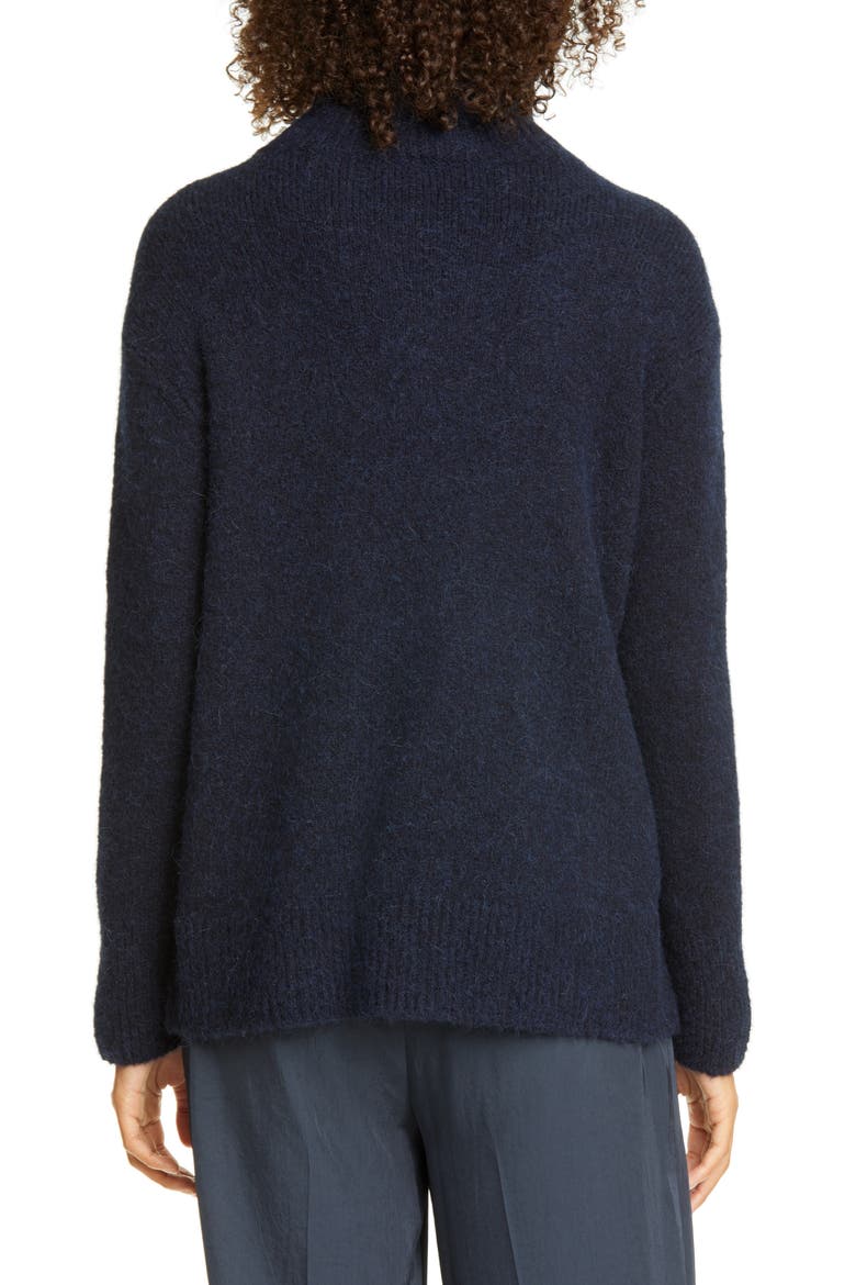Double Slit Mock Neck Sweater, Alternate, color, FISHERMAN