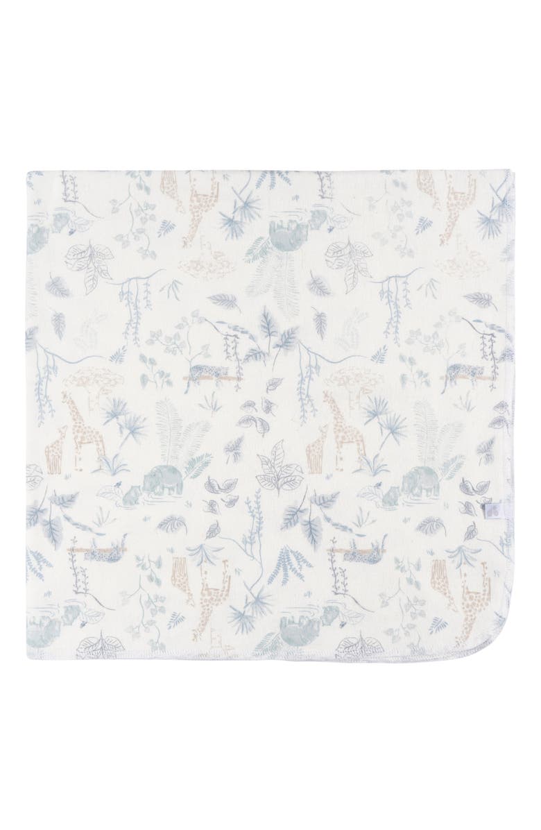 Just Born Blue Cotton Flannel Swaddles 4-Pack, Alternate, color, Giraffe