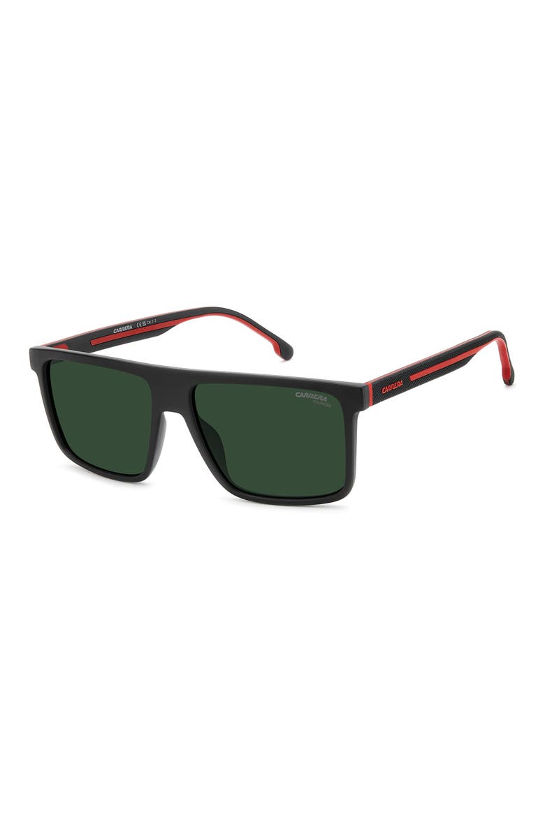 C Sport 58mm Polarized Square Sunglasses, Alternate, color, MATTE BLACK RED/ GREEN PZ