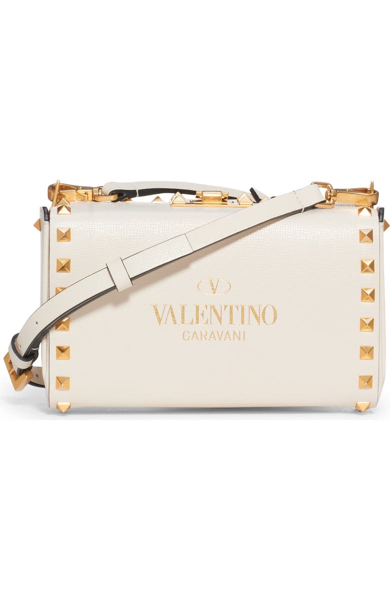 Valentino Garavani Alcove Rockstud Leather Convertible Clutch, Alternate, color,