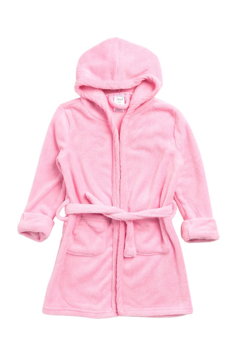 Kids Fleece Hooded Robe, Solid Colors, Main, color, LIGHT PINK