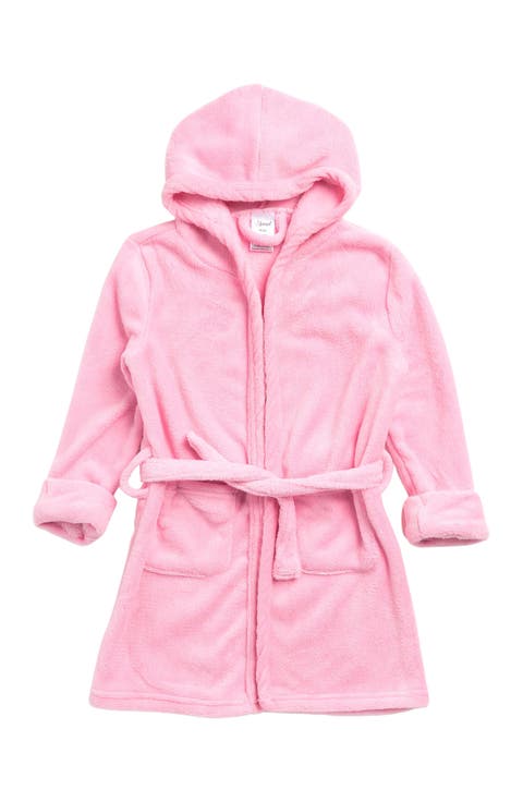 Kids Fleece Hooded Robe, Solid Colors