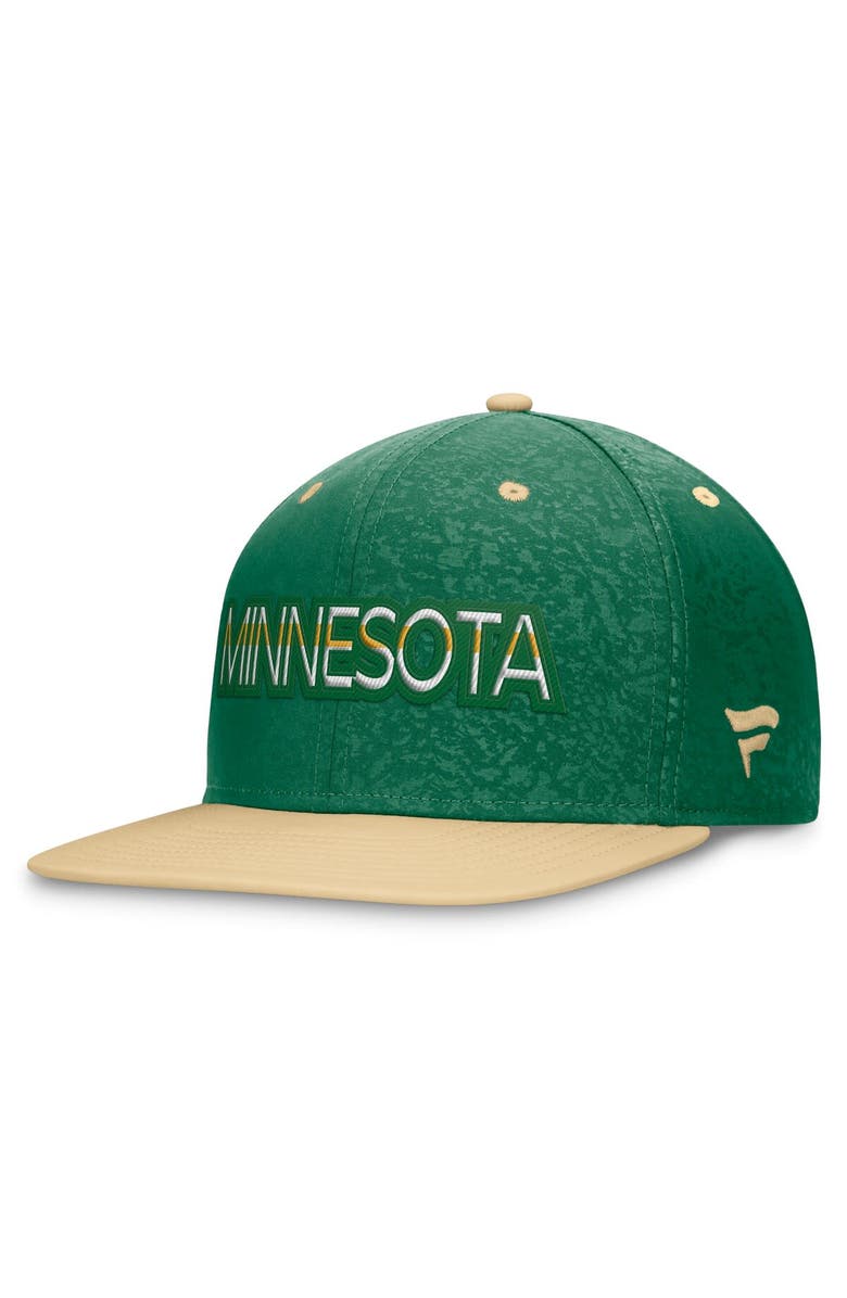 FANATICS Men's Fanatics Branded Kelly Green/Yellow Minnesota Wild Authentic Pro Snapback Hat, Alternate, color, 