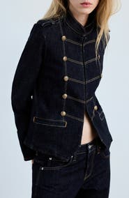 MANGO Candela Frog Fastening Denim Jacket