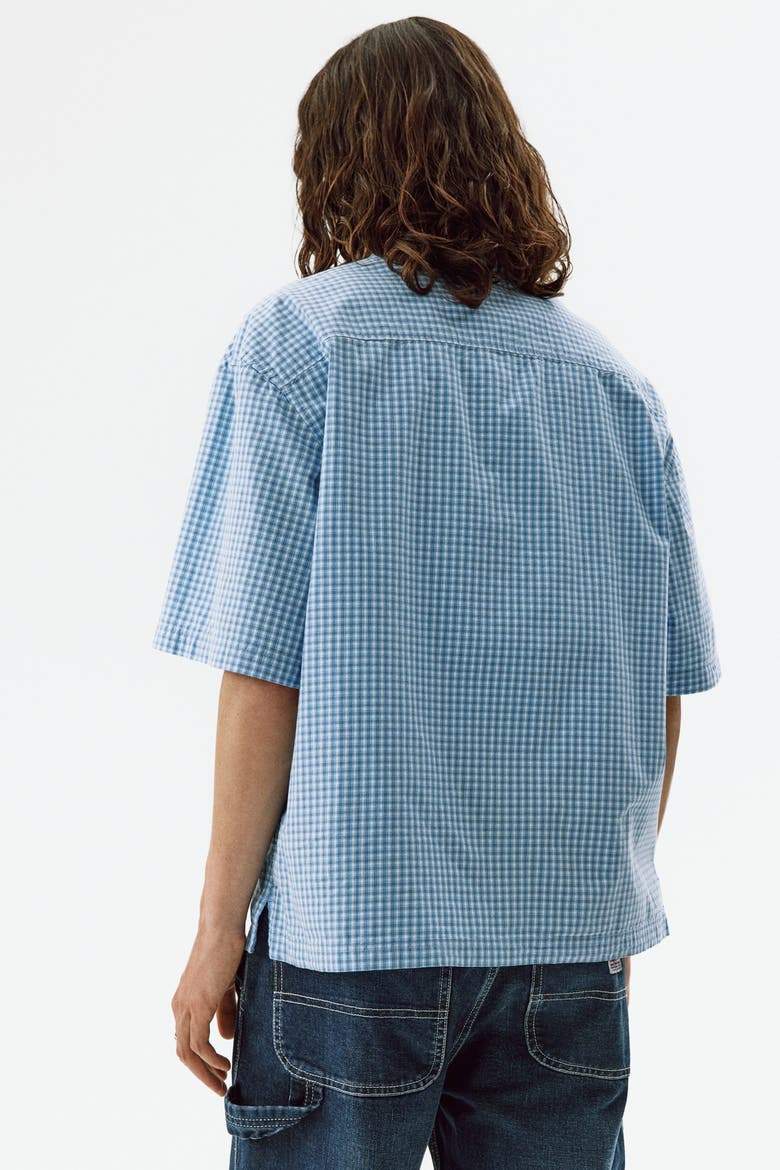 Relaxed Fit Cotton Shirt, Alternate, color, Light blue/checked