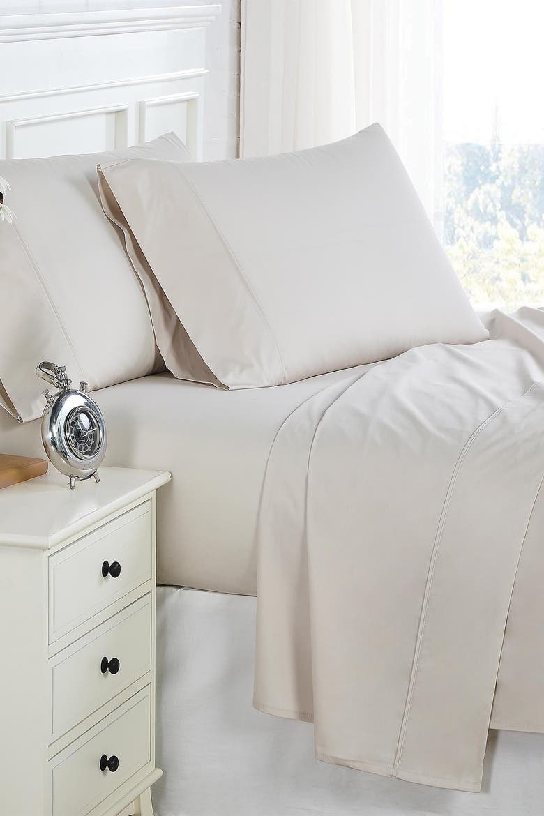 Premium Collection 300 Thread-Count Percale Extra Deep Pocket Sheet Set, Alternate, color, BONE