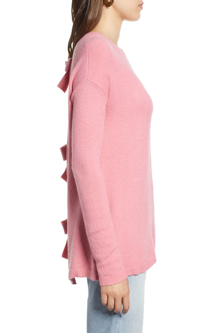 Bow Back Sweater, Alternate, color, PINK CONFETTI