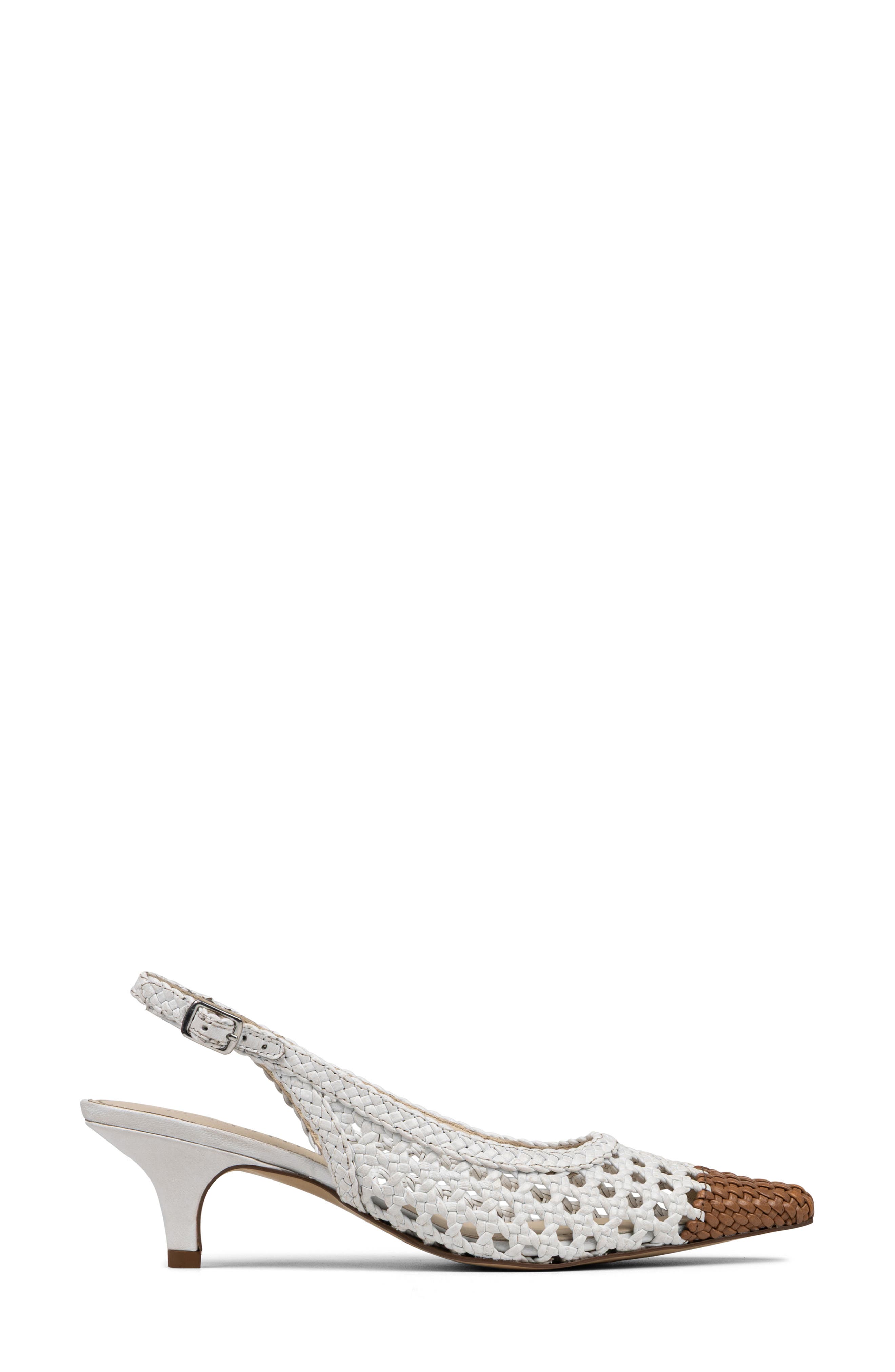 Slingback Pointed Toe Pump, Alternate, color, OFF WHITE