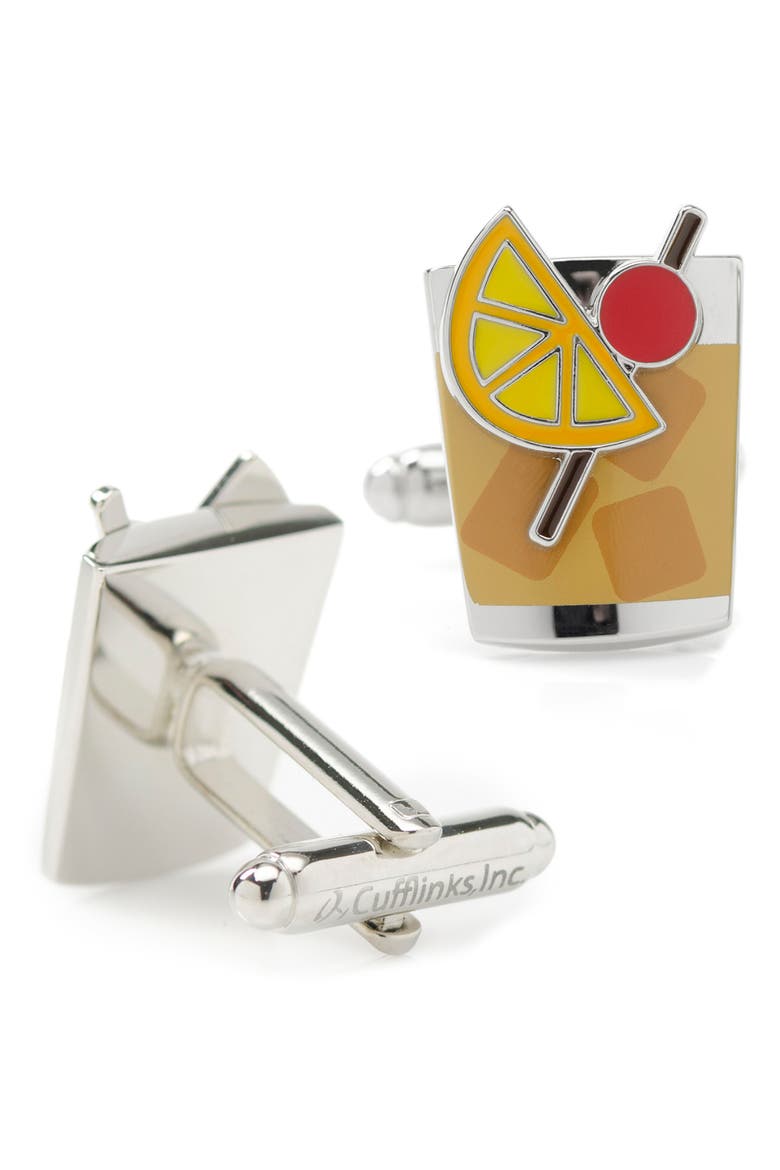 Old Fashioned Cuff Links, Alternate, color, SILVER MULTI