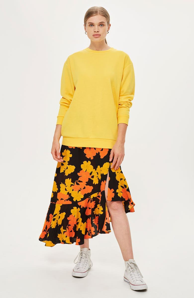 Topshop Longline Sweatshirt, Alternate, color,