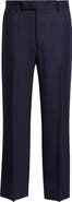 Thom Sweeney Flat Front Wide Leg Virgin Wool Trousers