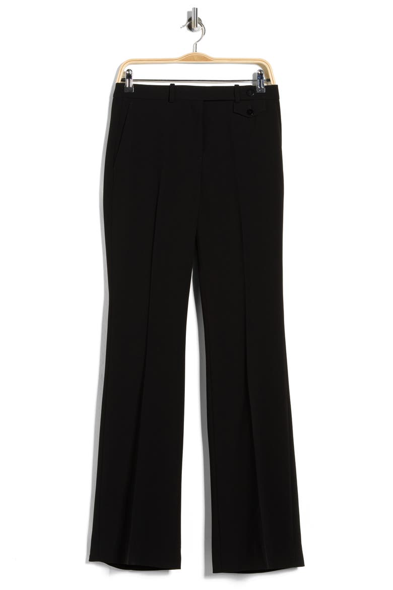 High Waist Flare Leg Crepe Pants, Alternate, color, BLACK