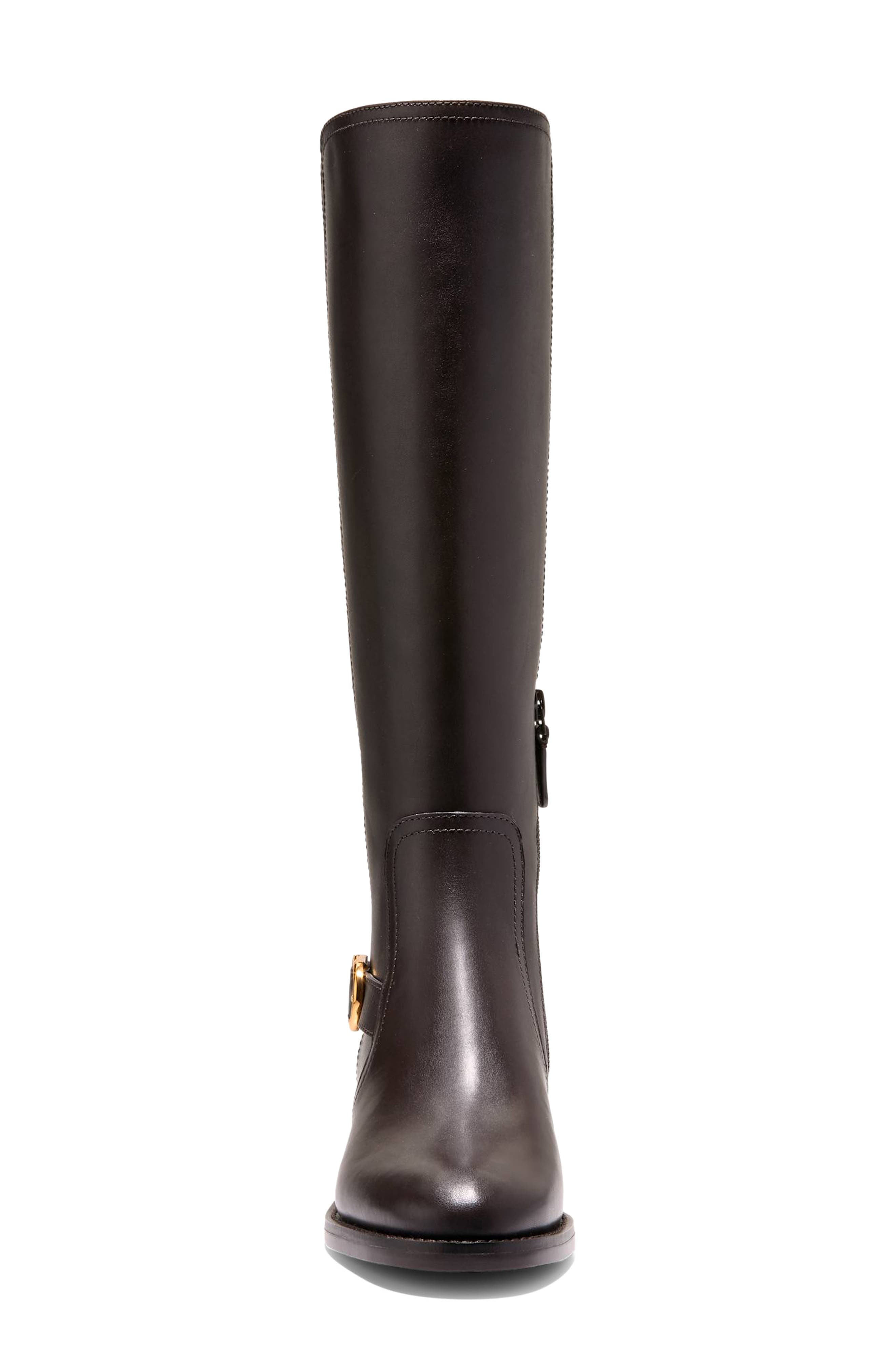 Prue Riding Boot, Alternate, color, DARK CHOCOLATE / STRETCH