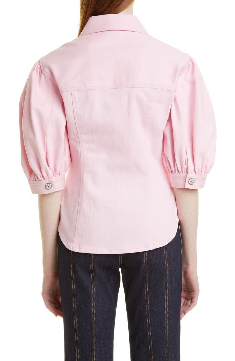 Cinq à Sept Louis Puff Sleeve Cotton Blend Jacket, Alternate, color, 