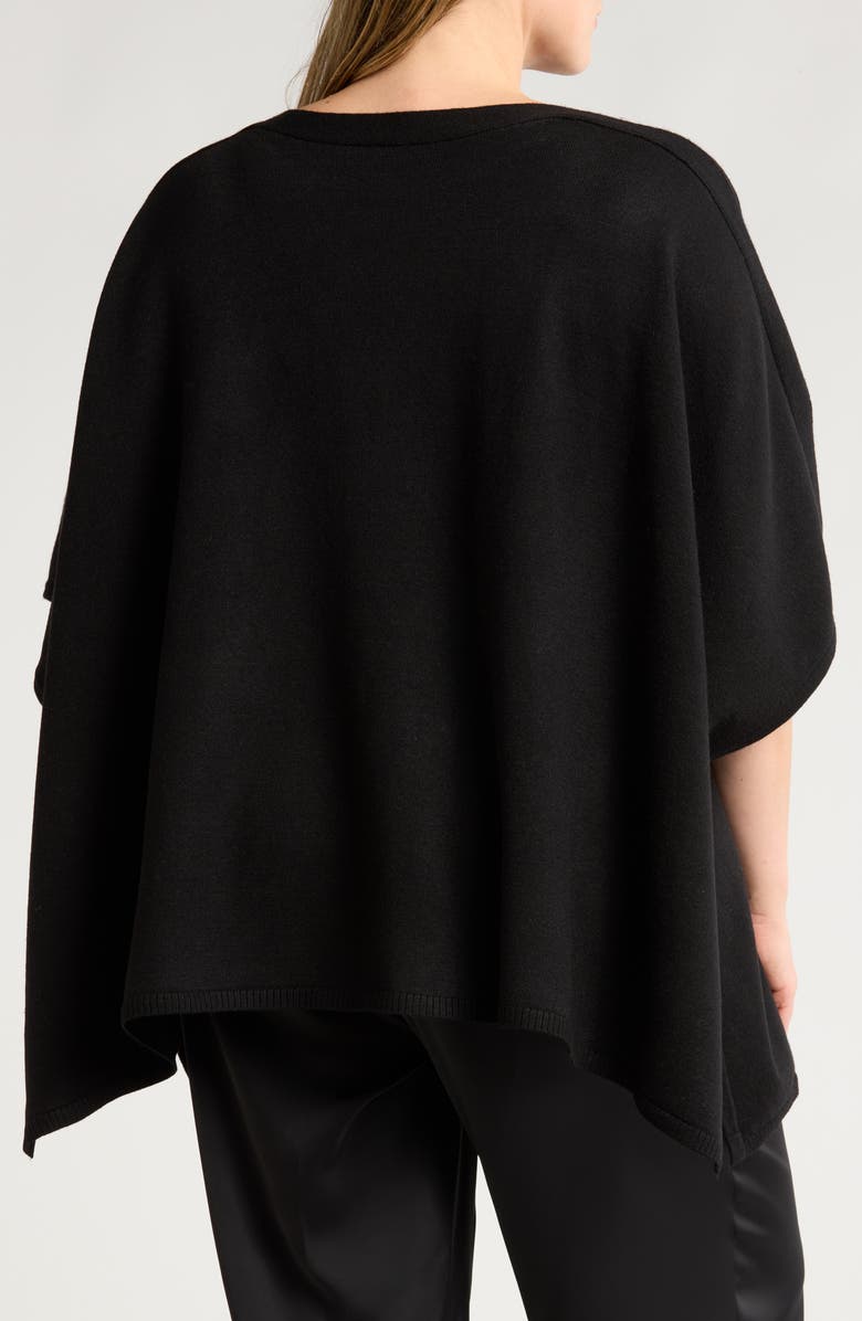 Anne Klein Floral Sequin Poncho, Alternate, color,