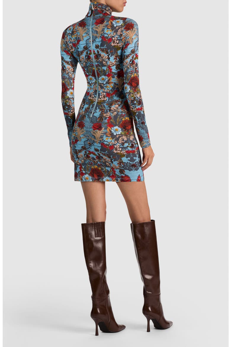 Delora Mock Neck Minidress, Alternate, color, HEARTSTRINGS MINERAL BLUE