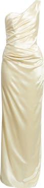 HOUSE OF CB Caprice One-Shoulder Satin Gown