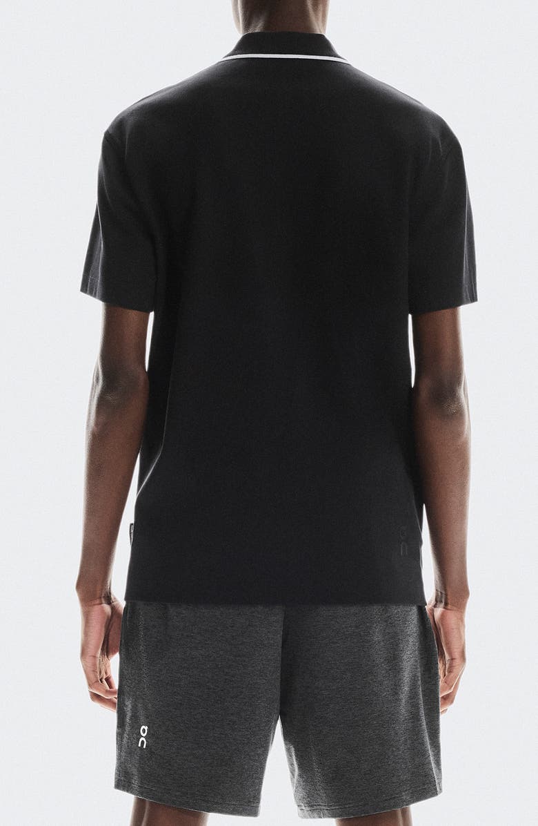 On Courtside Tipped Piqué Polo, Alternate, color, Black