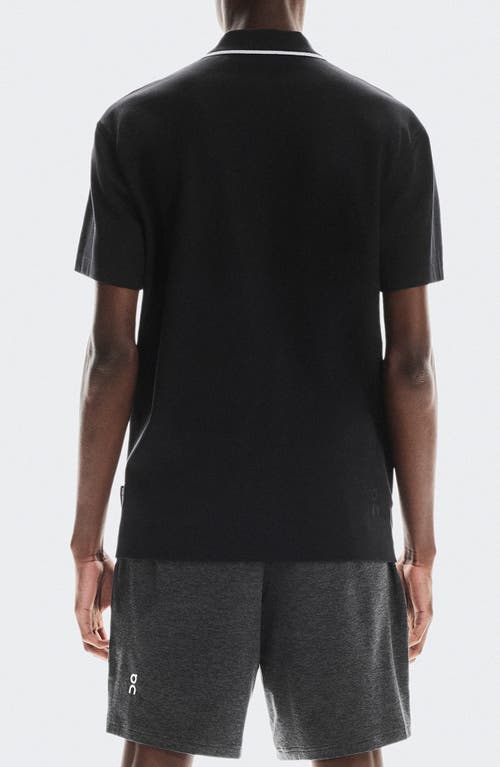 On Courtside Tipped Piqué Polo In Black
