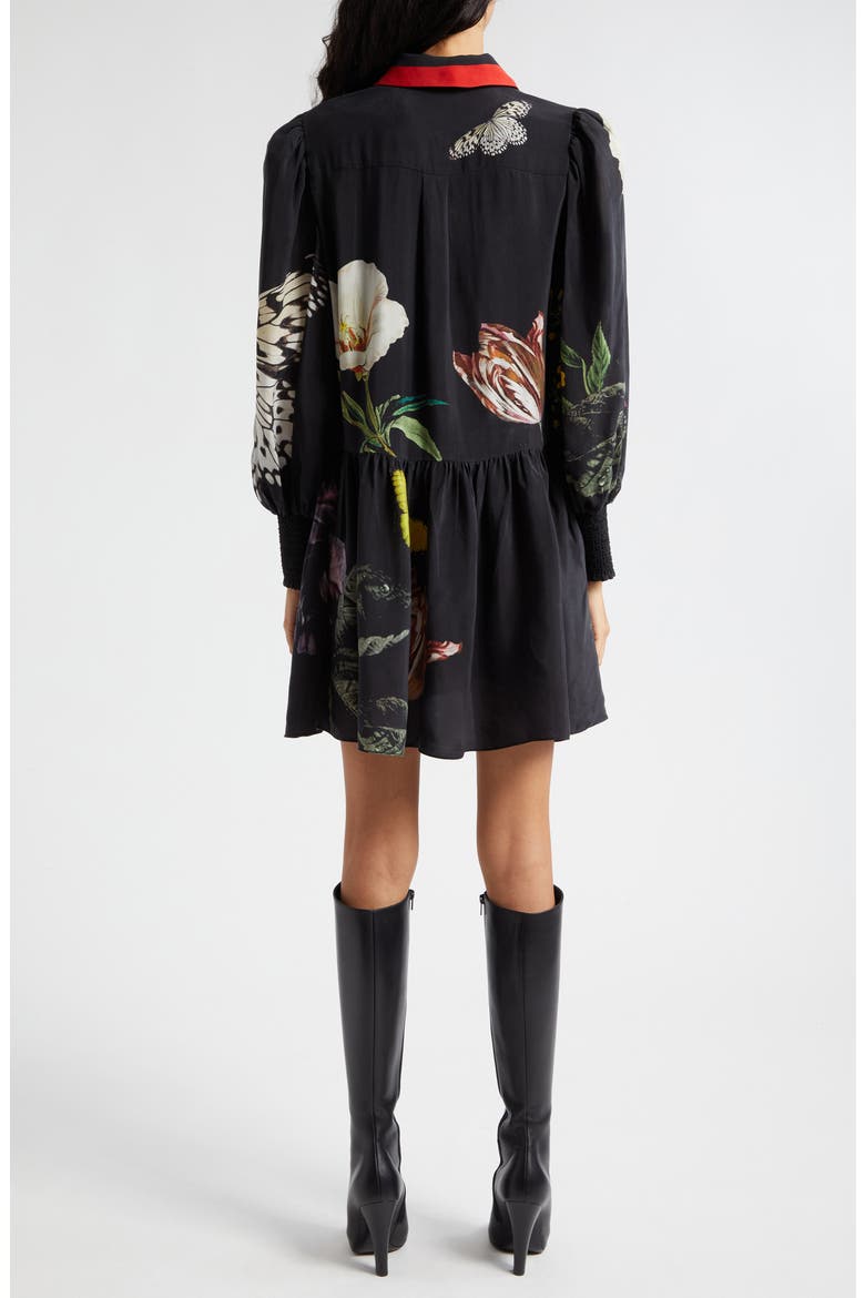 Bertha Floral Print Ruffle Shirtdress, Alternate, color, ESSENTIAL FLORAL