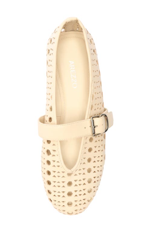 Arezzo Amber Perforated Mary Jane Flat