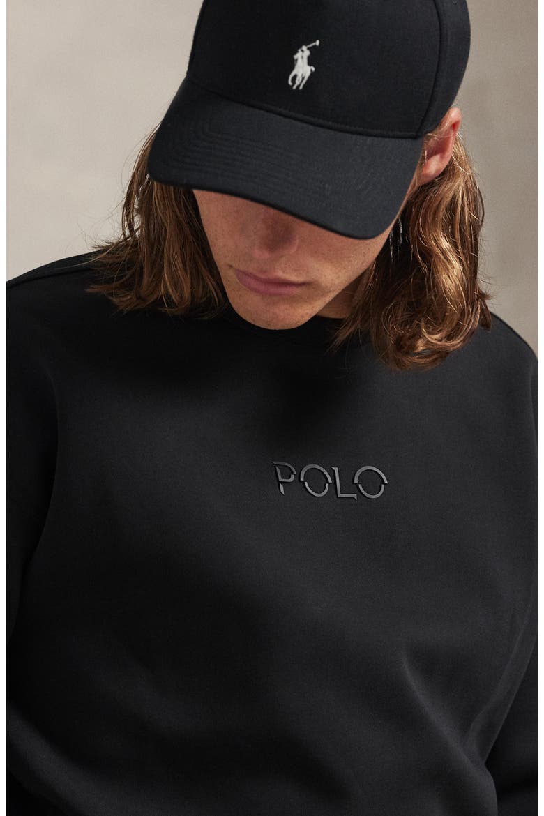 Double Knit Logo Sweatshirt, Alternate, color, POLO BLACK