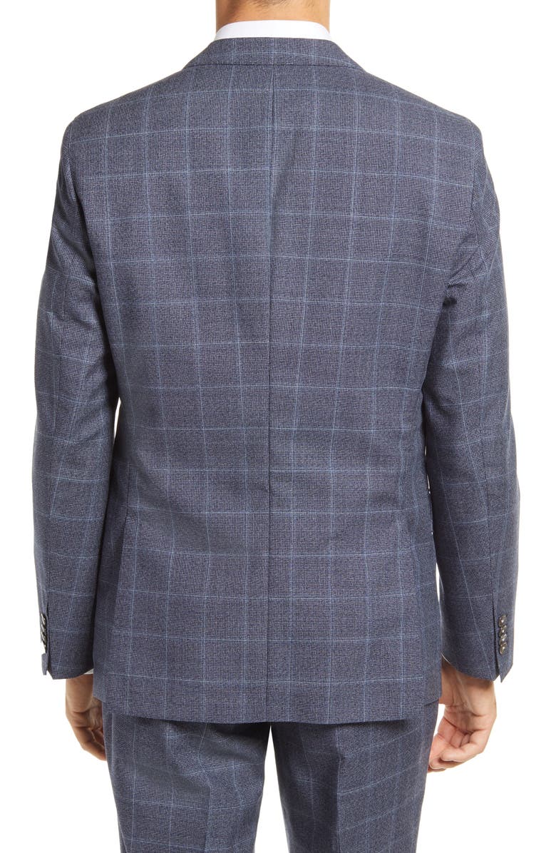 BOSS Hartlay Trim Fit Windowpane Wool Sport Coat, Alternate, color,