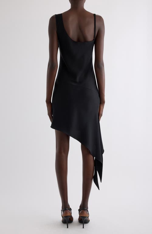 Courrèges Knot Crepe Asymmetric Minidress In Black
