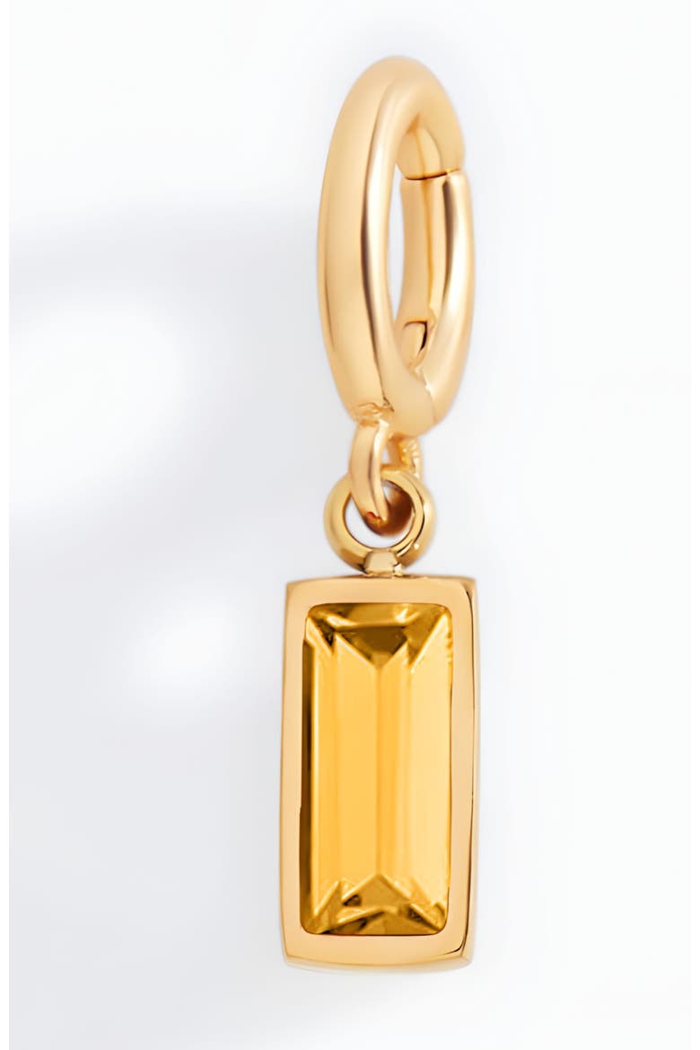 Dainty Baguette Birthstone Charm, Main, color, November Citrine