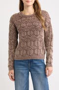 CITY BLUES Distressed Wash Openwork Sweater