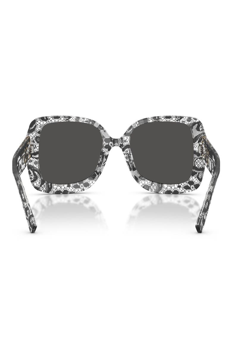 55mm Square Sunglasses, Alternate, color, BLACK LACE / DARK GREY