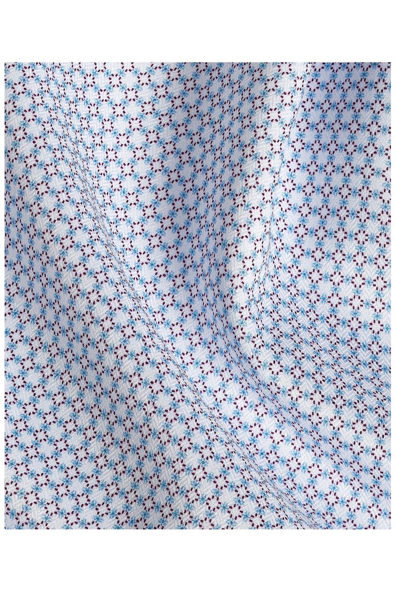 Trim Fit Geometric Print Cotton Dress Shirt, Alternate, color, WHITE/ MERLOT/ BLUE