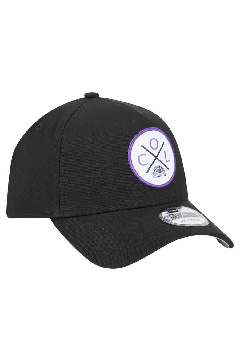 Men's New Era Black Colorado Rockies 9FORTY A-Frame Adjustable Hat, Alternate, color, Black