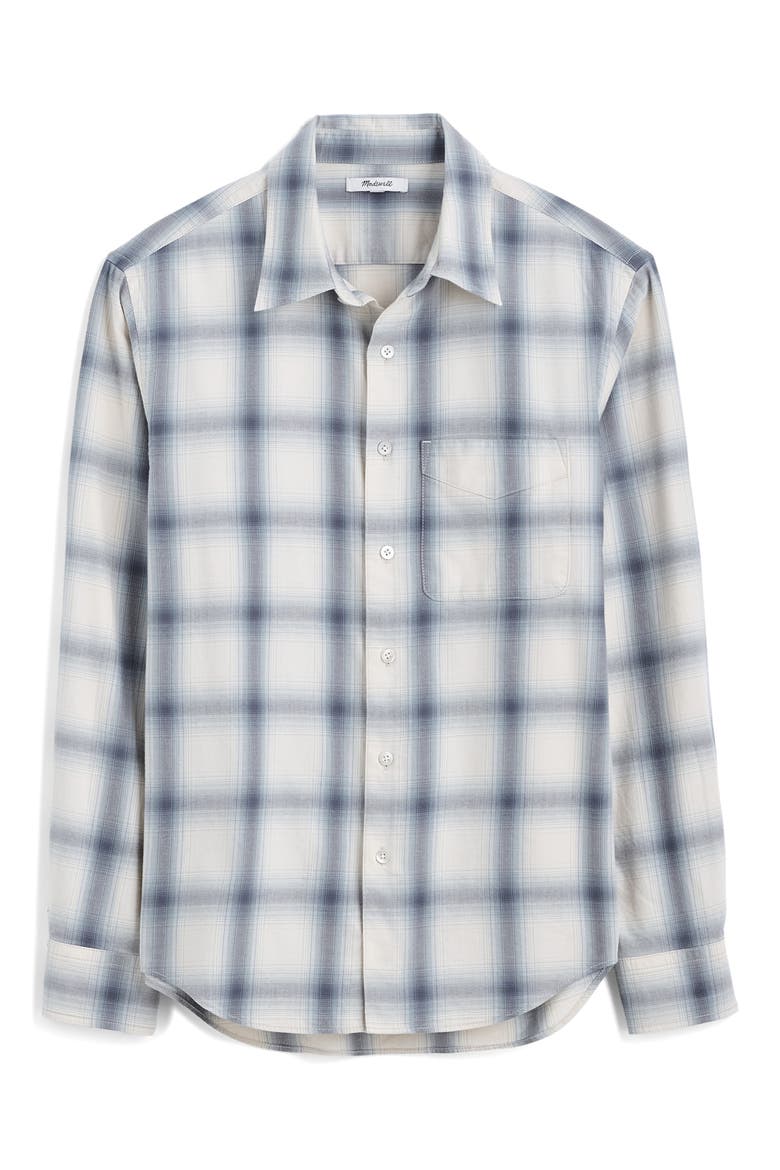 Plaid Patch Pocket Button-Up Shirt, Main, color, SMOKED GRAPHITE OMBRE FADE PLA