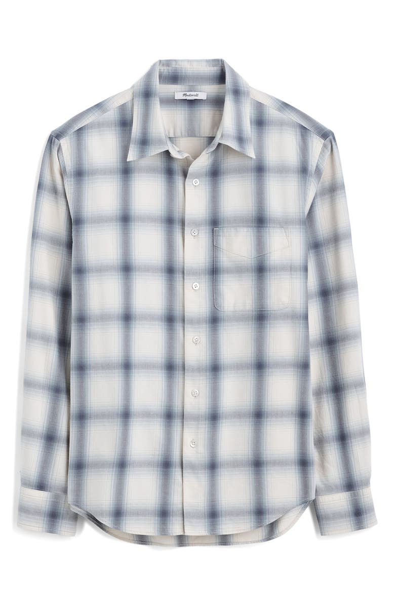 Madewell Plaid Patch Pocket Button-Up Shirt, Main, color, Smoked Graphite Ombre Fade Pla