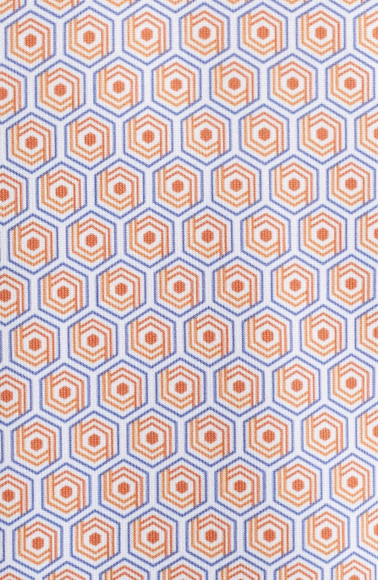 Johnston & Murphy XC4<sup>®</sup> + Cool Degree<sup>™</sup> Geo Print Performance Golf Polo, Alternate, color, Orange