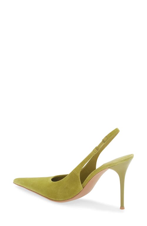 Jeffrey Campbell You Wish Slingback Pointed Toe Pump In Bright Chartruese Suede