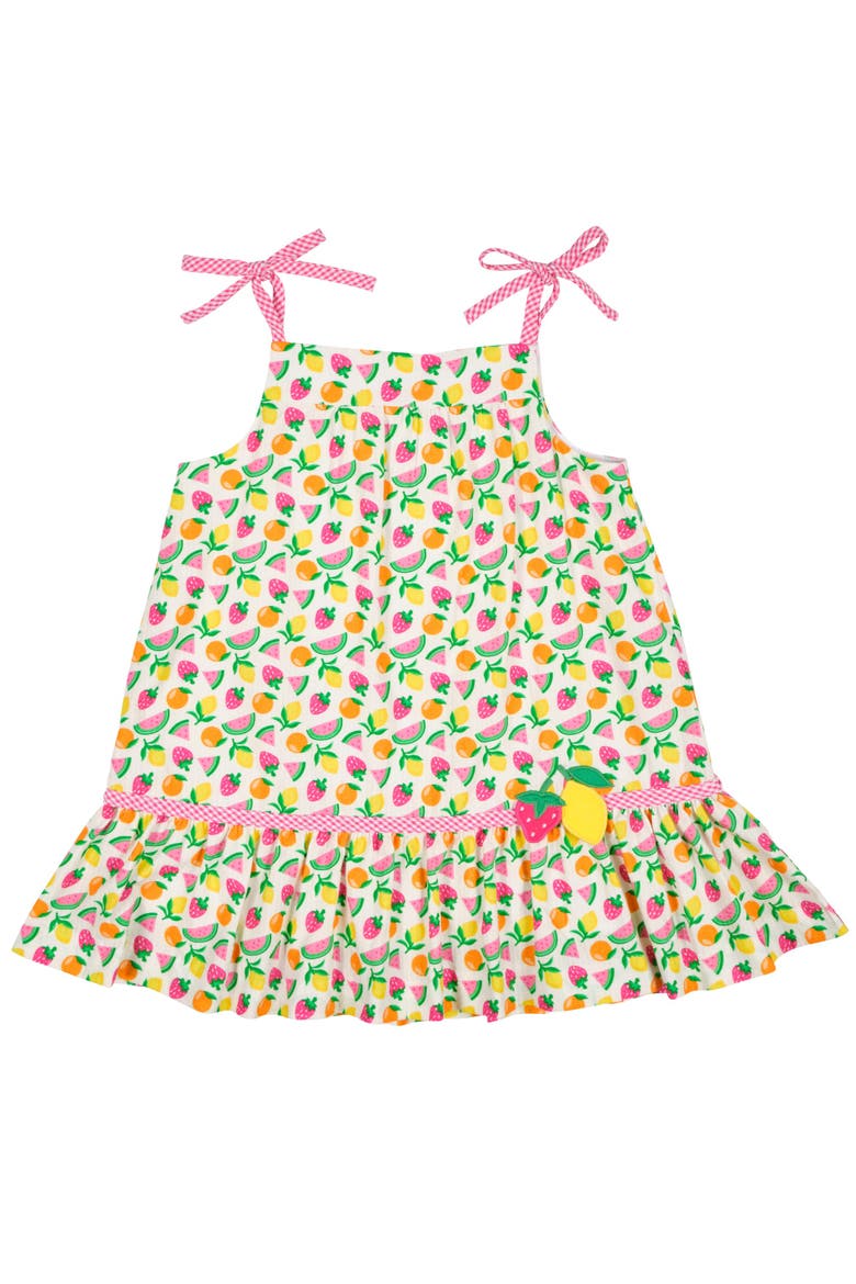 Printed Seersucker Dress With Fruit, Main, color, White/Multi