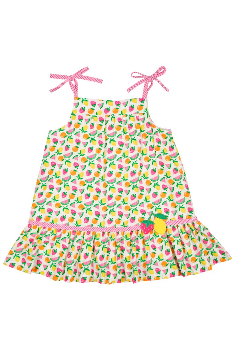 Florence Eiseman Printed Seersucker Dress With Fruit, Main, color, White/Multi