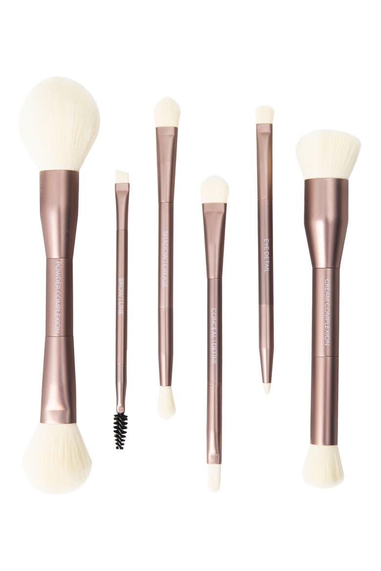 Luxury Dual Ended Makeup Brush Set, Alternate, color, ROSE GOLD
