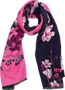 SAACHI Floral Pattern Reversible Scarf